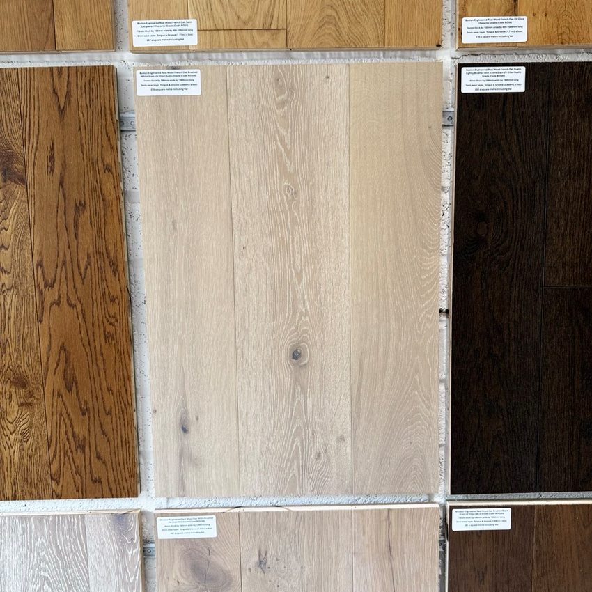 Boston Engineered Real Wood French Oak Brushed White Grain UV Oiled